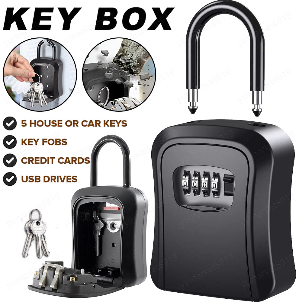 Key Safe 4-Digit Combination Lock Box Wall Mount Storage Safe Security Outdoor