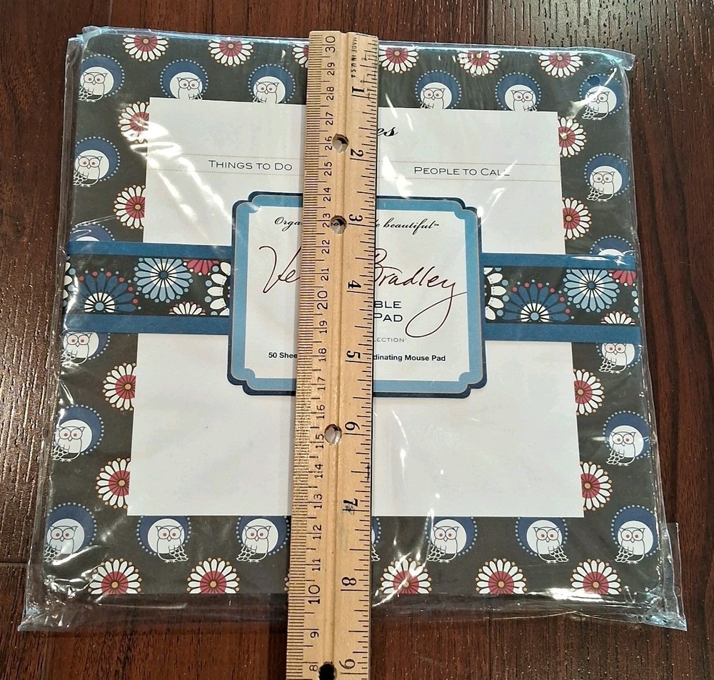 NEW Vera Bradley TAKE NOTE LINE Night Owl Note-able Mouse Pad 50 Sheet Note Pad