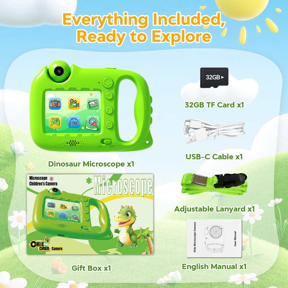 Microscope for , 1000X Handheld Digital Microscope with 2.4" IPS Screen, USB-...