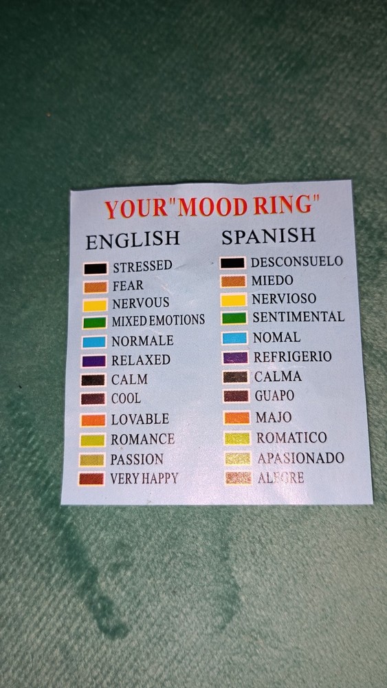 Size 13, Titanium, Color Changing Mood Ring With Gift Box