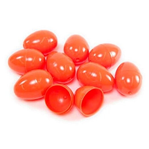 50 ORANGE EMPTY EASTER EGGS VENDING, CRAFTS, ETC.