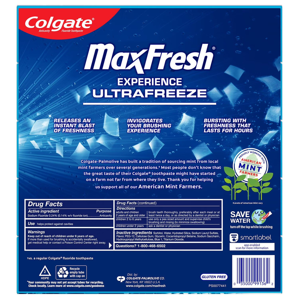 Colgate MaxFresh Toothpaste Cool Mint, 7.3 Oz 5 Pack