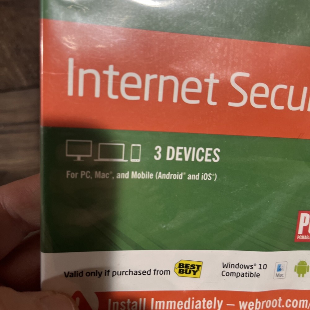 Webroot Secure Anywhere Internet Security 3 Device Software CD Windows IOS Mac