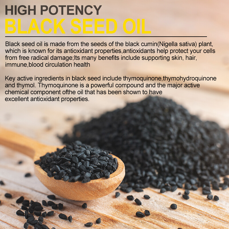 Black Seed Oil - 100% Pure Cold Pressed Cumin Nigella Sativa Vegan NON GMO