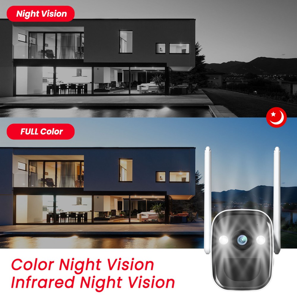 Outdoor Wireless Security Camera System Solar Battery Powered WIFI Audio Camera