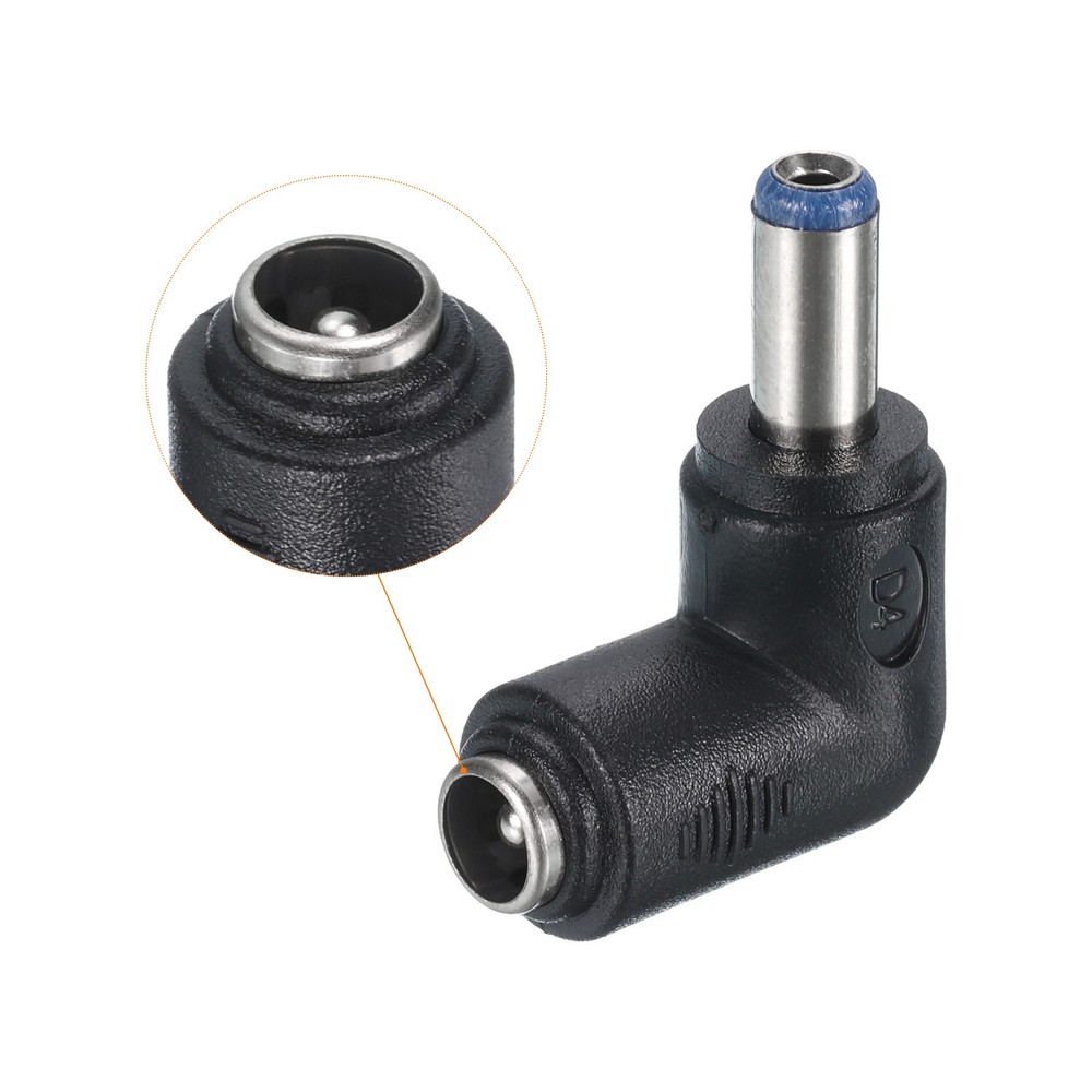2Pcs DC Power Connector Adapter 90 Degree Angle Plug Coupler Converter