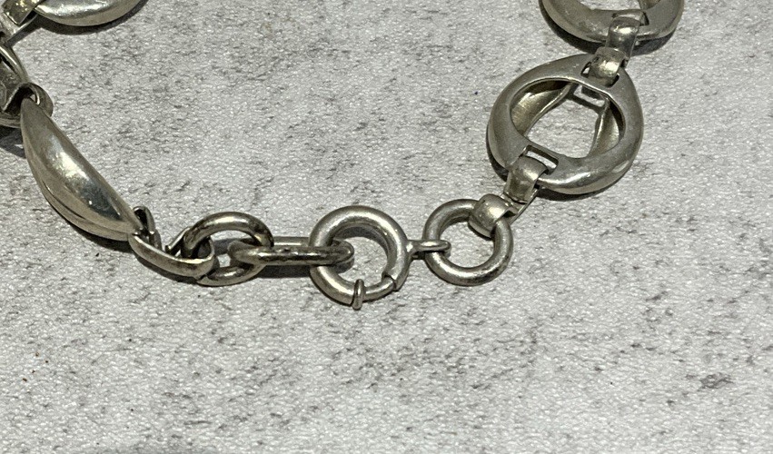 WW2 US Army Infantry School Sterling Silver Follow Me 6.75” Sweetheart Bracelet