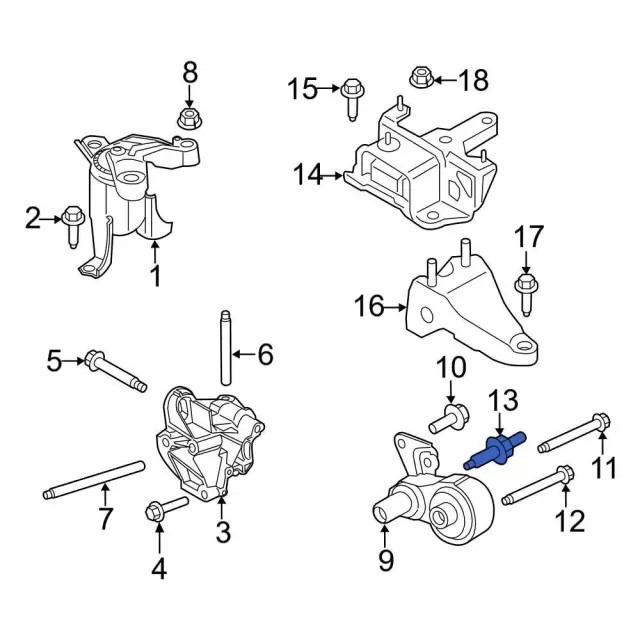 Genuine Ford Engine Support Rod Stud W708332-S442