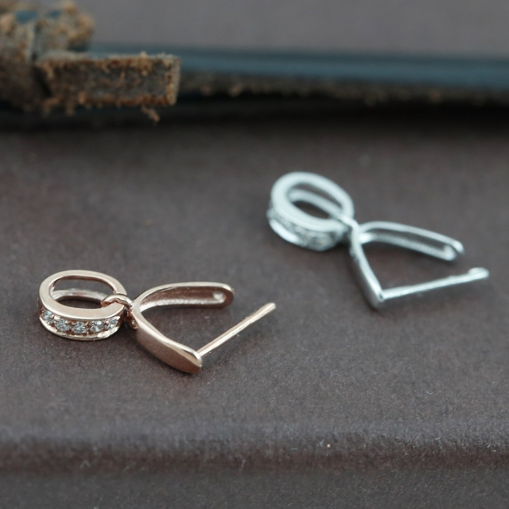Genuine Solid 18CT Gold Diamond Jade Clip Bails