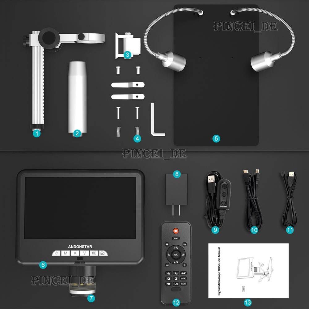 Andonstar AD207S 7-inch UHD Screen Digital Microscope for Electronics Soldering