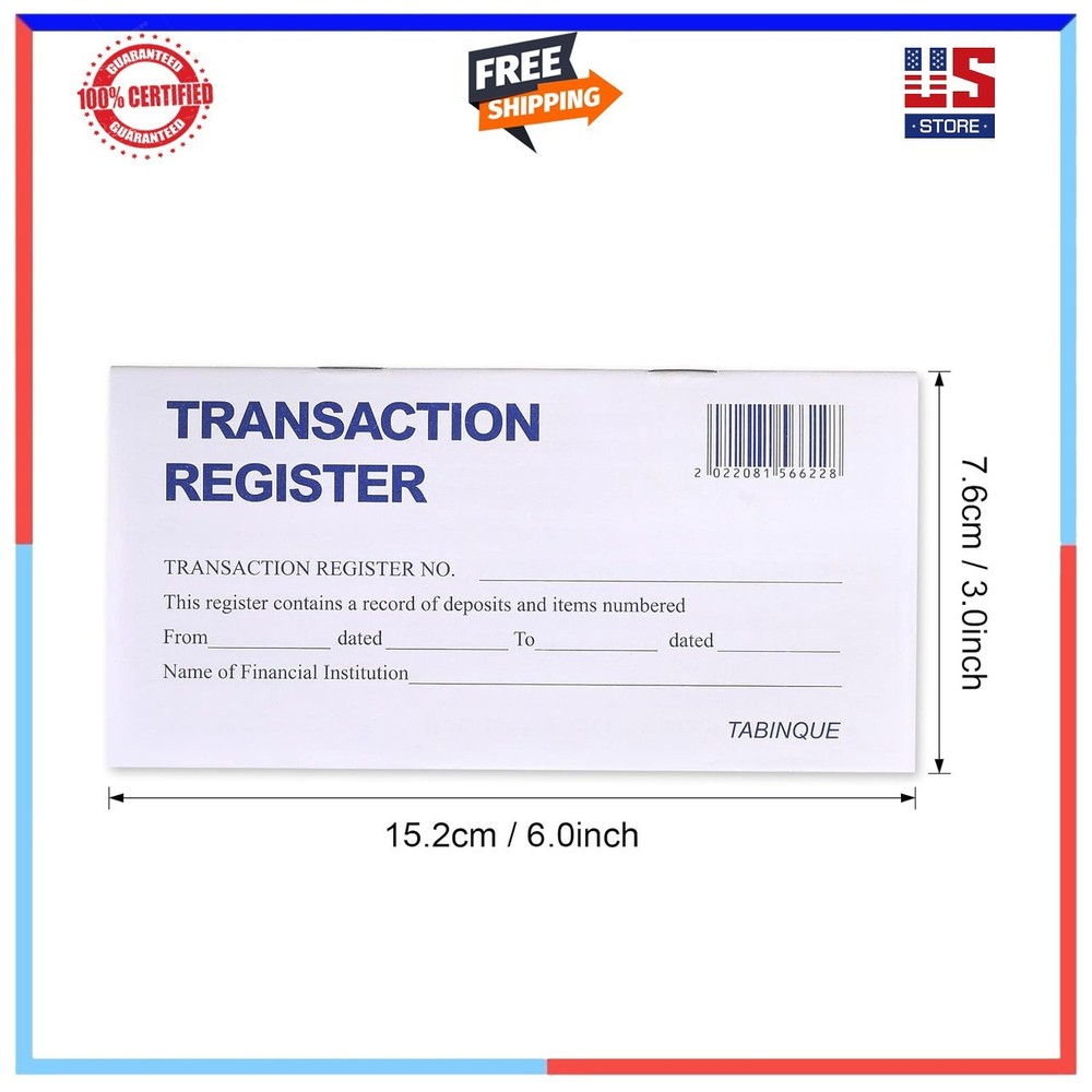 24 Pack Personal Checkbook Registers with Easy-Read Layout