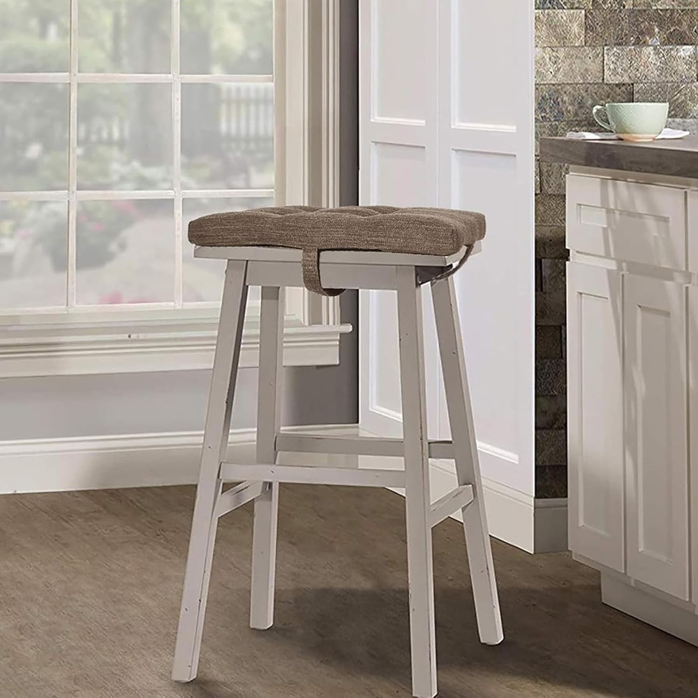 Set of 2 Memory Foam Stool Cushion Rectangular Dual-Layer Design Saddle Stool