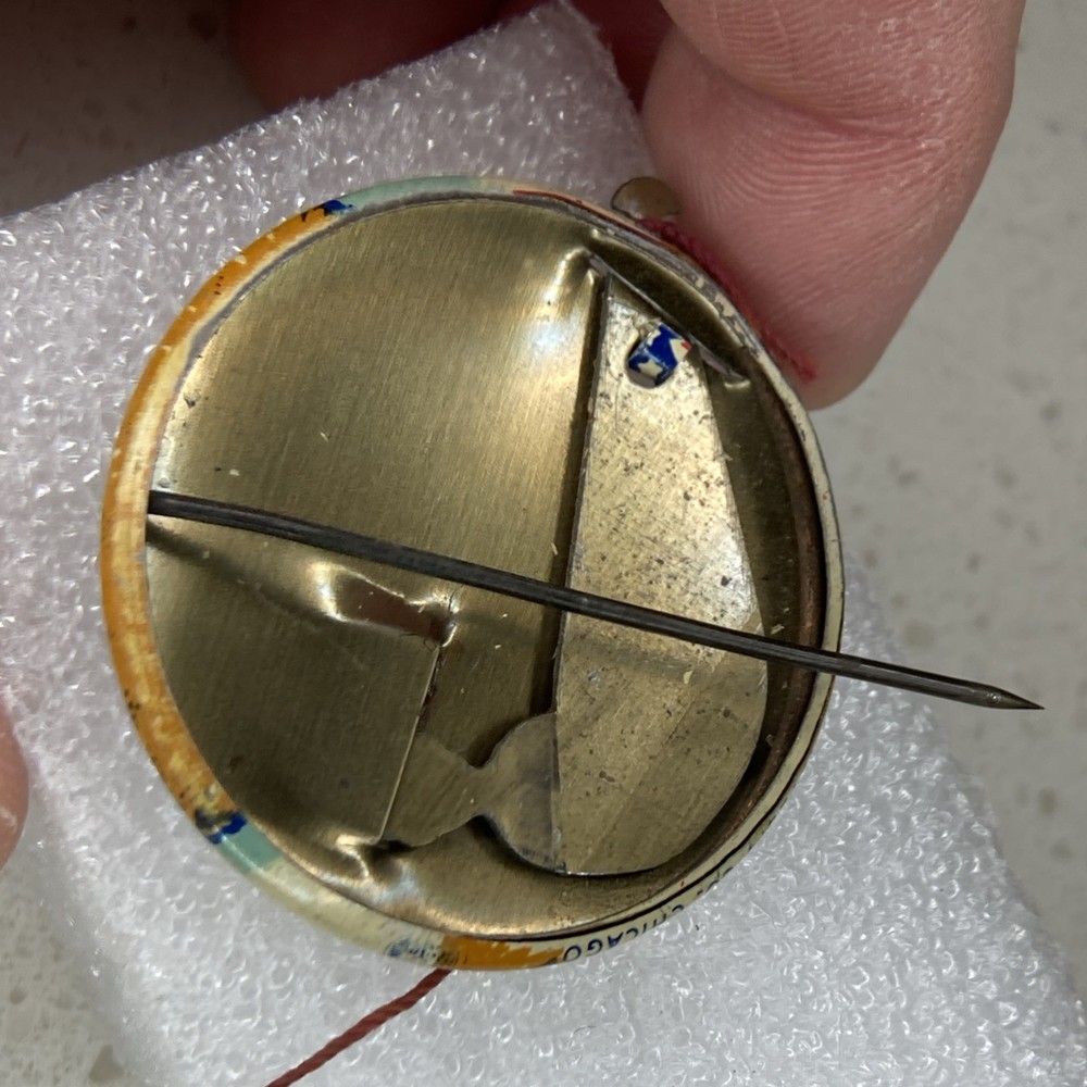 Vintage WWII Uncle Sam LET’S PULL TOGETHER Propaganda Mechanical Pinback Button