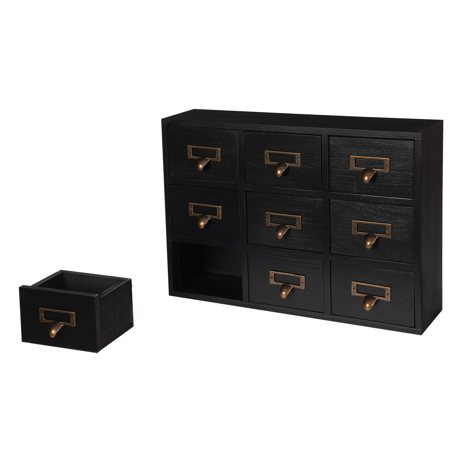 Apothecary Chest Cabinet, Wooden Medicine Drawer Organizer Box With 9 Drawer