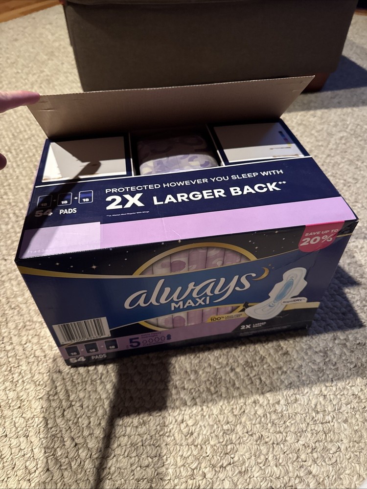 Always Maxi Extra Heavy Overnight Pads (54 ct Pack)