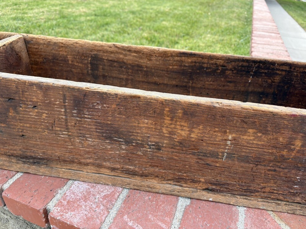 Vintage Handmade Wood Tool Caddy Tool Box Rustic Tray Extra Long.