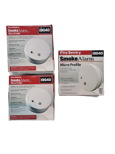 Kidde Fire Smoke Alarm Detector Micro Profile i9040 Ionization 21026056 3-Pack
