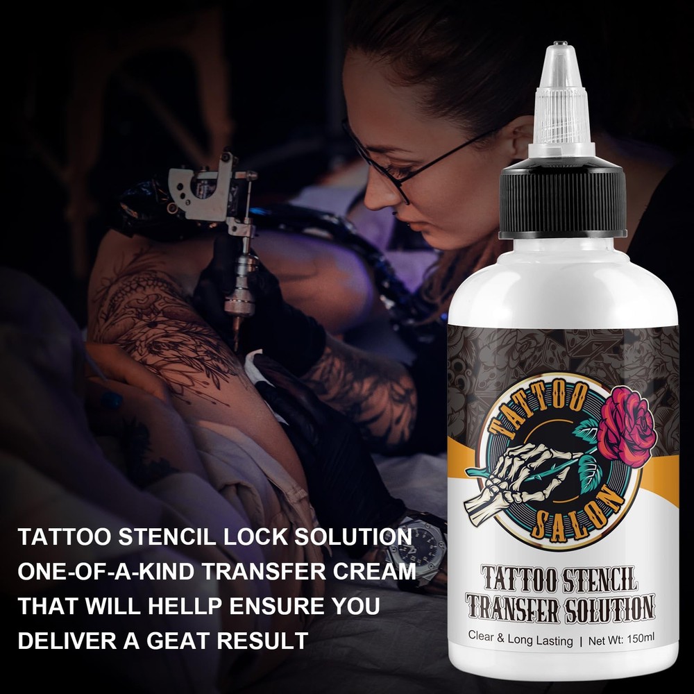 150ml Tattoo Stencil Transfer Gel Solution, Professional 1 Pack, black
