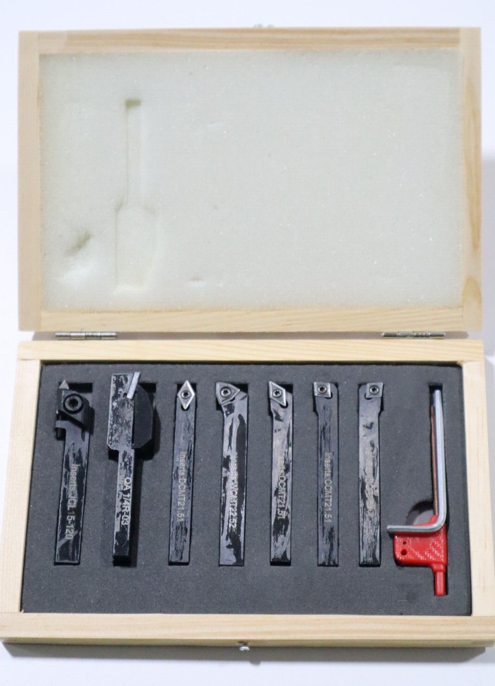 7 PC SET, 1/4" INDEXABLE TURNING TOOLS W/ CARBIDE INSERTS INSTALLED XS065