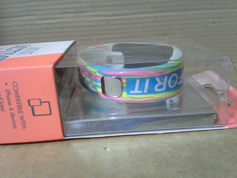 Justice Active Activity Tracker Multi-Color "Go For It" Band. Damage Box