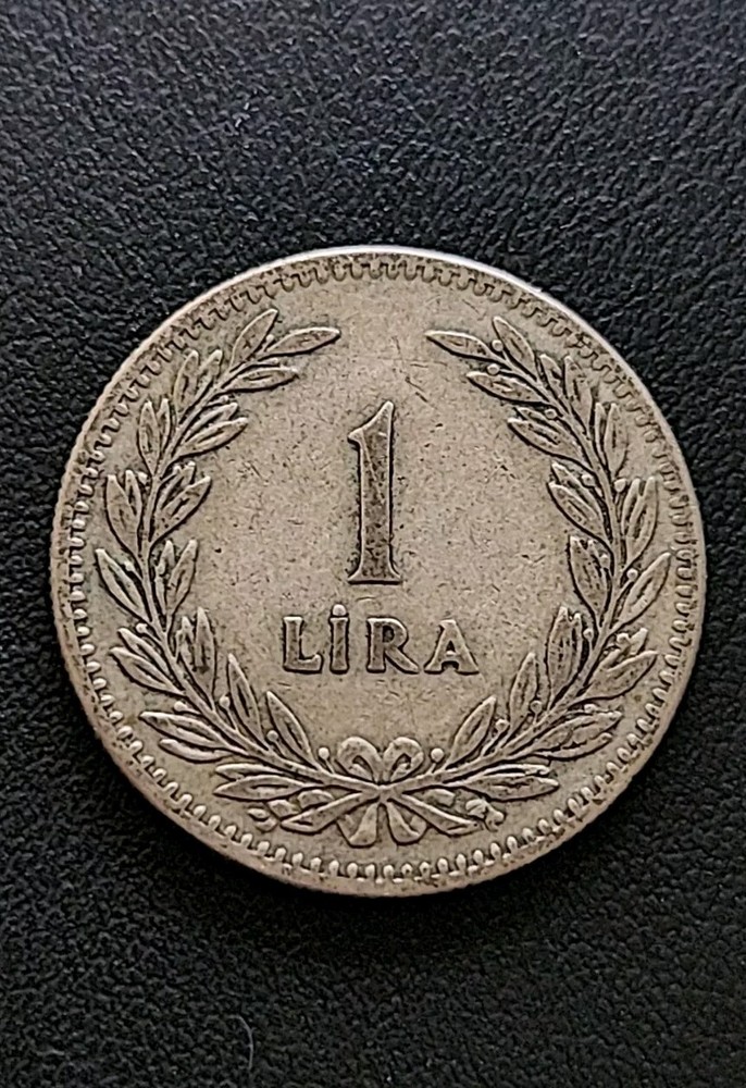 1947 TURKEY - 1 LIRA - SILVER