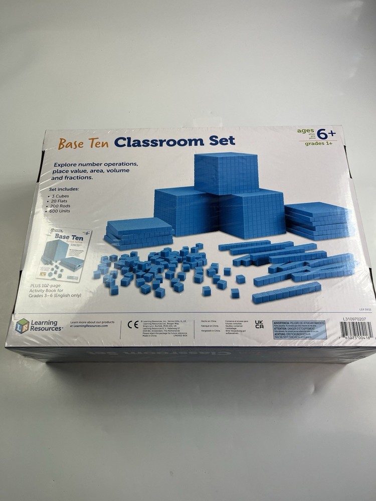 Learning Resources Base Ten Blocks Classroom Set Grades 1+ Ages 6+, 823 Pc