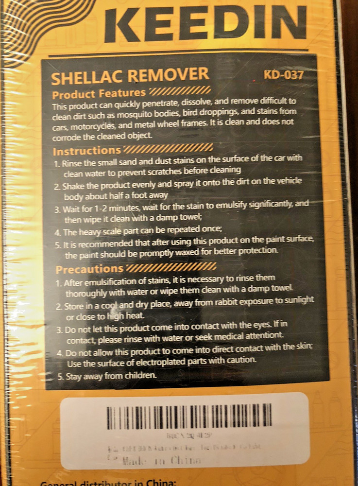 Keedin Car Cleaning/Shellac Remover