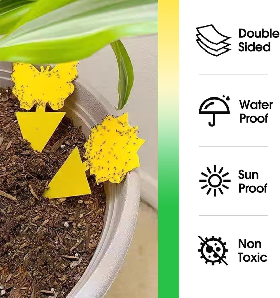 58 Pack Insect Traps - Non-Toxic Sticky Solution for Plants & Home