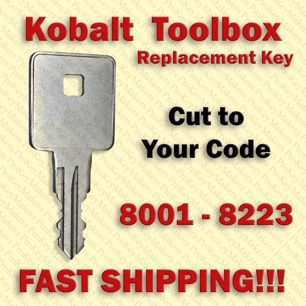 Kobalt Toolbox Replacement Key Cut to Your Code 8001 - 8223