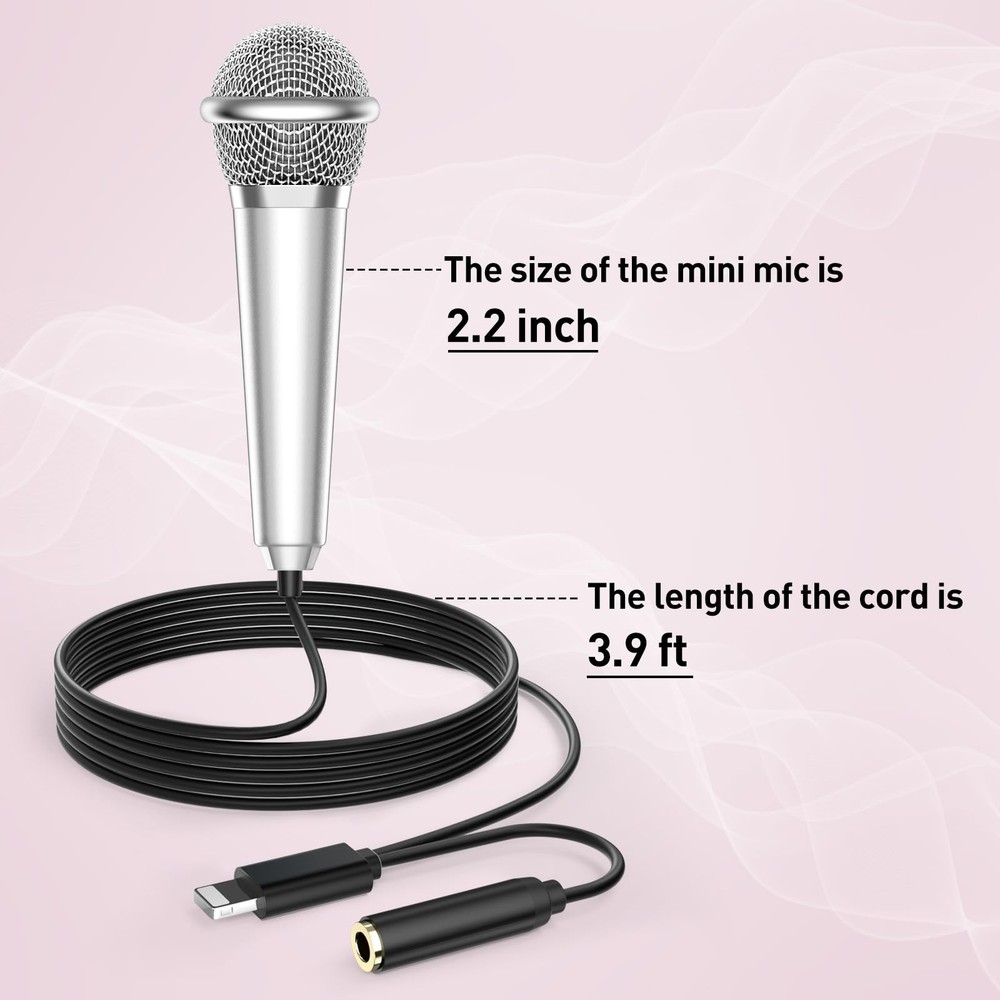 2PCS Mini Microphone for iPhone iPad Small ASMR Tiny Microphone for Video Rec...