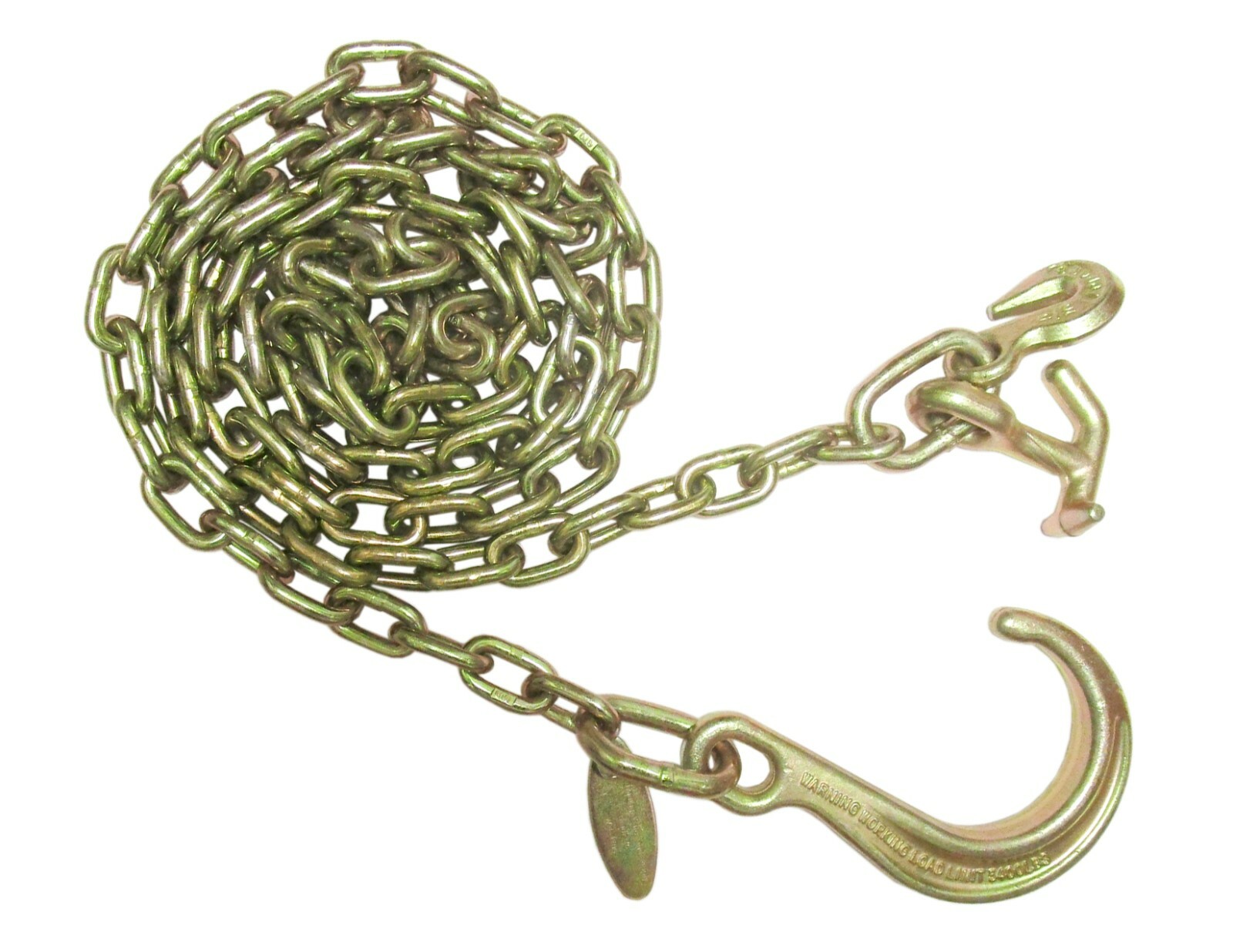 5/16" J Hook Tow Chain w/ TJ Hook & 8" J-Hook 4,700 lbs Winchline Axle Flatbed