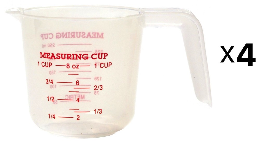 Norpro Plastic Measuring Cup, 1 Cup (4-Pack)