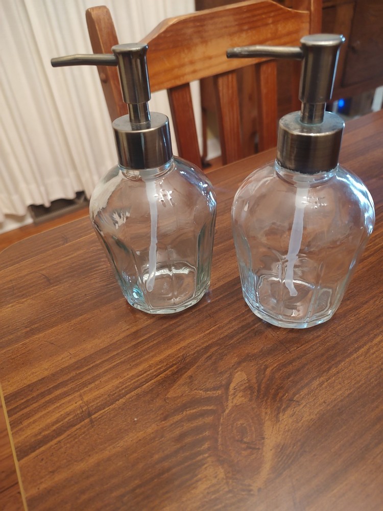 Glass Soap Bottle Set
