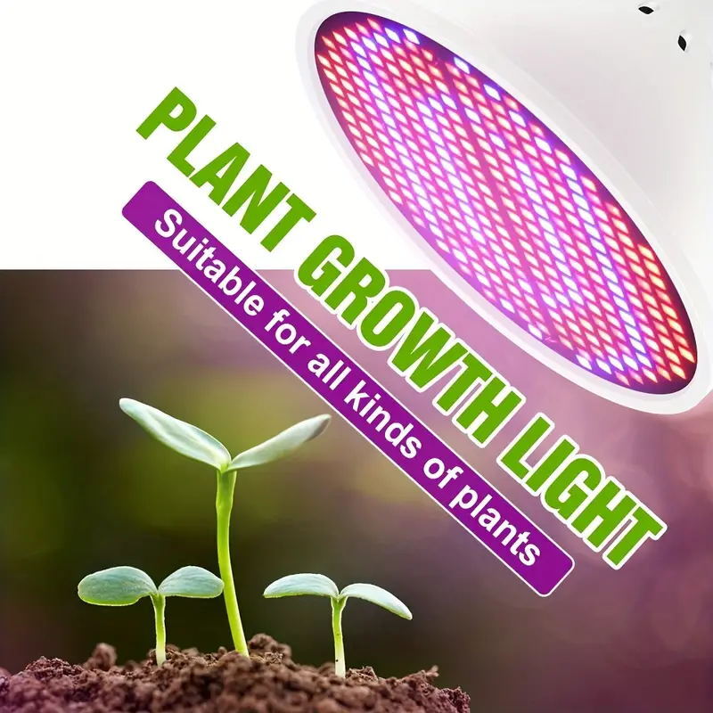 300LED Grow Light Bulb Full Spectrum Light for Indoor Plants Flowers Veg Growing