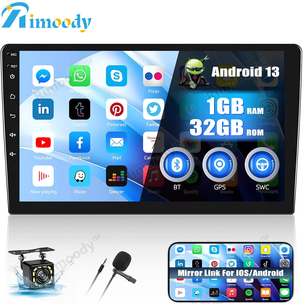 9inch Double 2Din Android 13 Car Stereo Radio GPS Navi WiFi Head unit BT FM +Cam