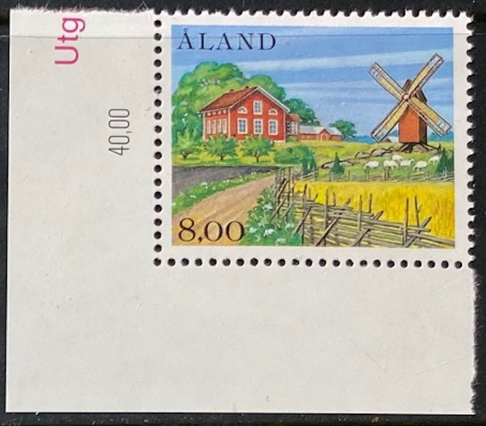 ALAND 19 Beautiful Mint NEVER Hinged MARGIN Value WINDMILL