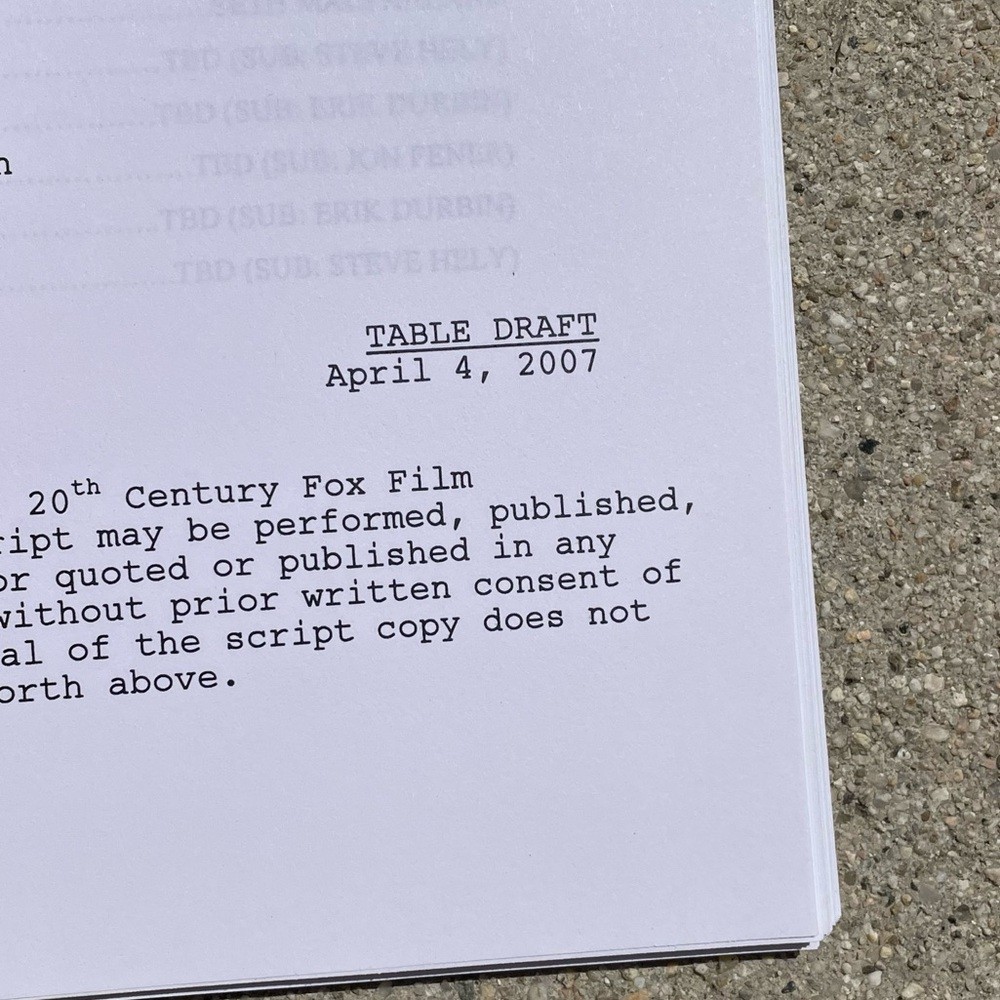 American Dad Original 2007 Production Table Draft Script Pulling Double Booty