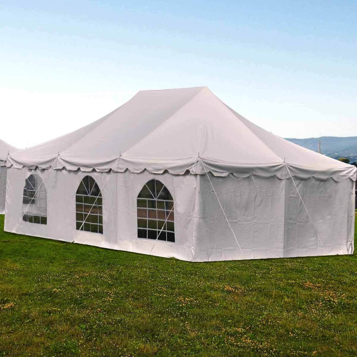 Commercial Frame Tent 20x30 White Canopy with Sidewalls