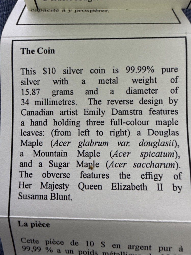 2013 - $10 Canada Dollar Coin - The Maple Leaf