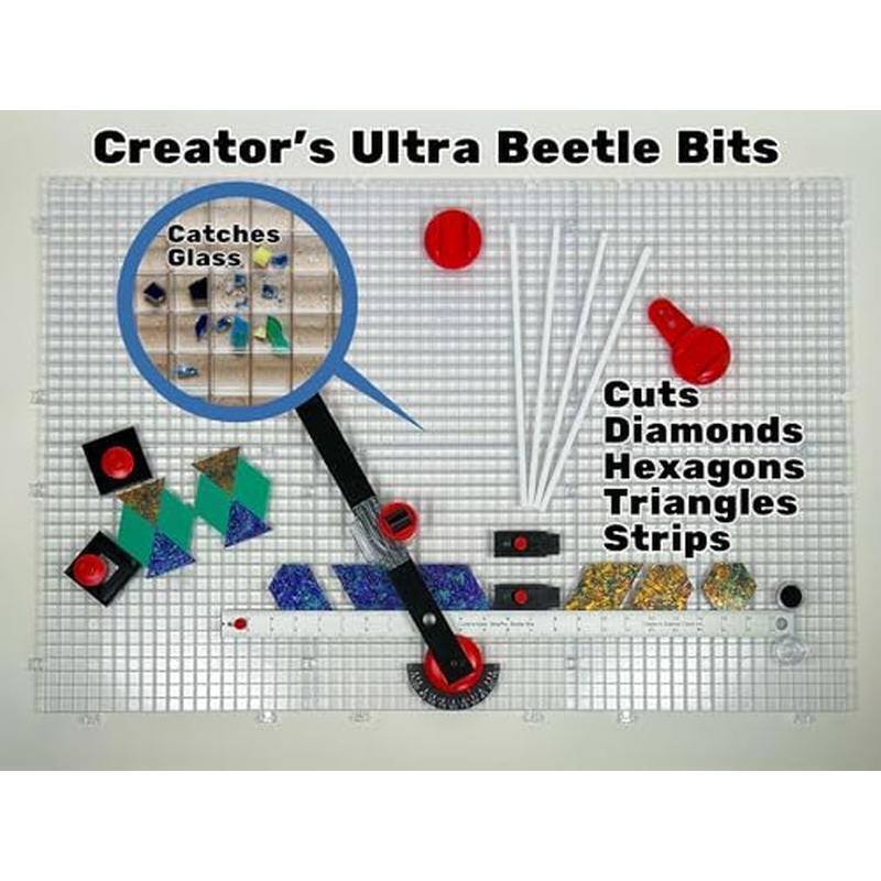 Ultra Beetle Bits Glass Cutting System 6-Pack Waffle Grids Push Button Cutter US