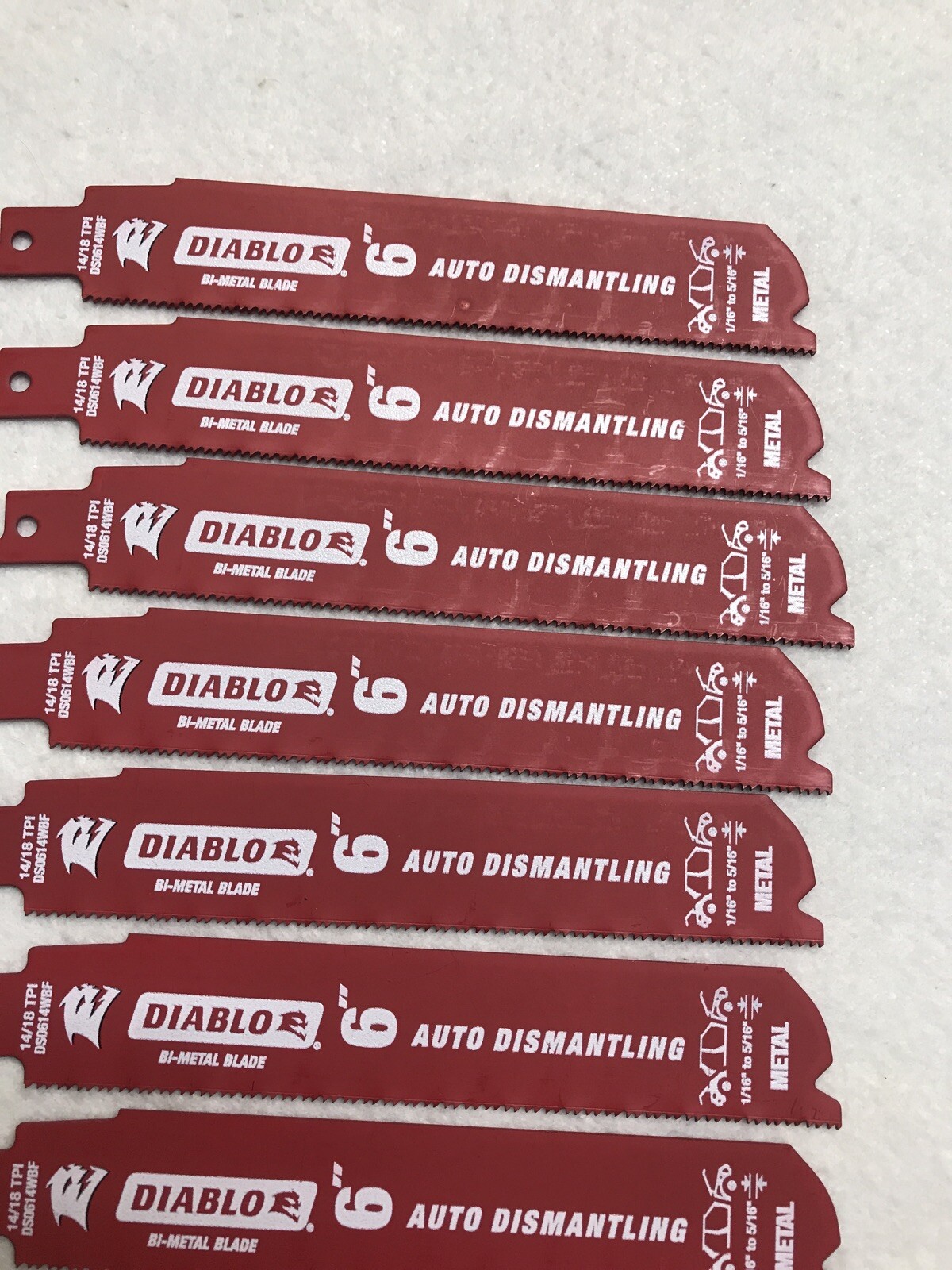 50 Reciprocating Saw Blades Diablo 6" 14/18 TPI Auto Dismantling 5 Ten Packs