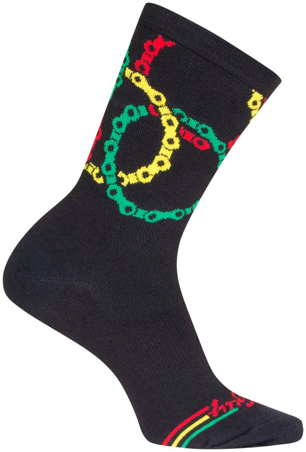 SockGuy Connected Crew Socks - 6 inch, Black/Multi, Large/X-Large