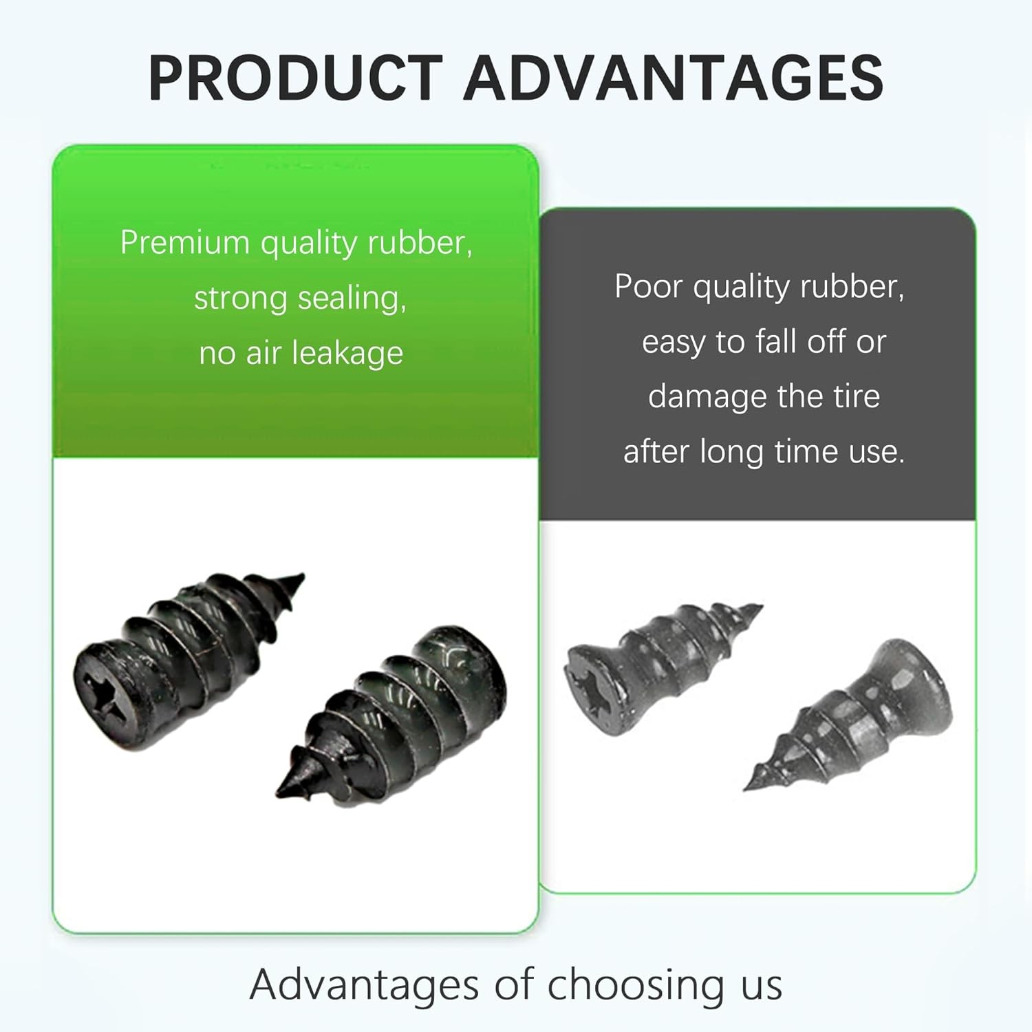 Rubber Tire nail Repair kit Screw in Tires Plugs Car SUV truck Van 60PCS