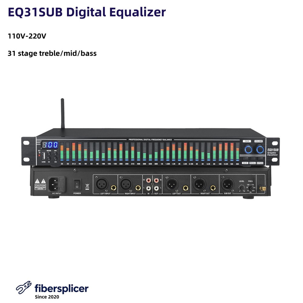 EQ31SUB Digital Equalizer 31-Stage Tuner Noise Reduction Processor 110V-220V tp1