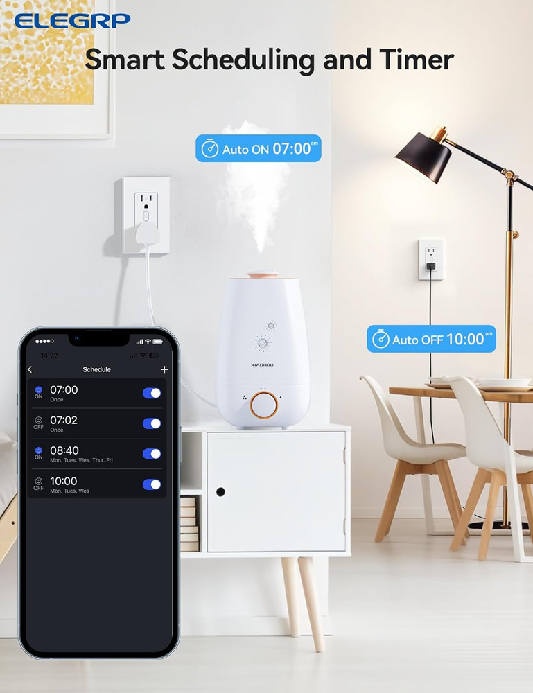 Smart Plug, Smart In-Wall Outlet Compatible with Alexa and Google Assistant, 2.4