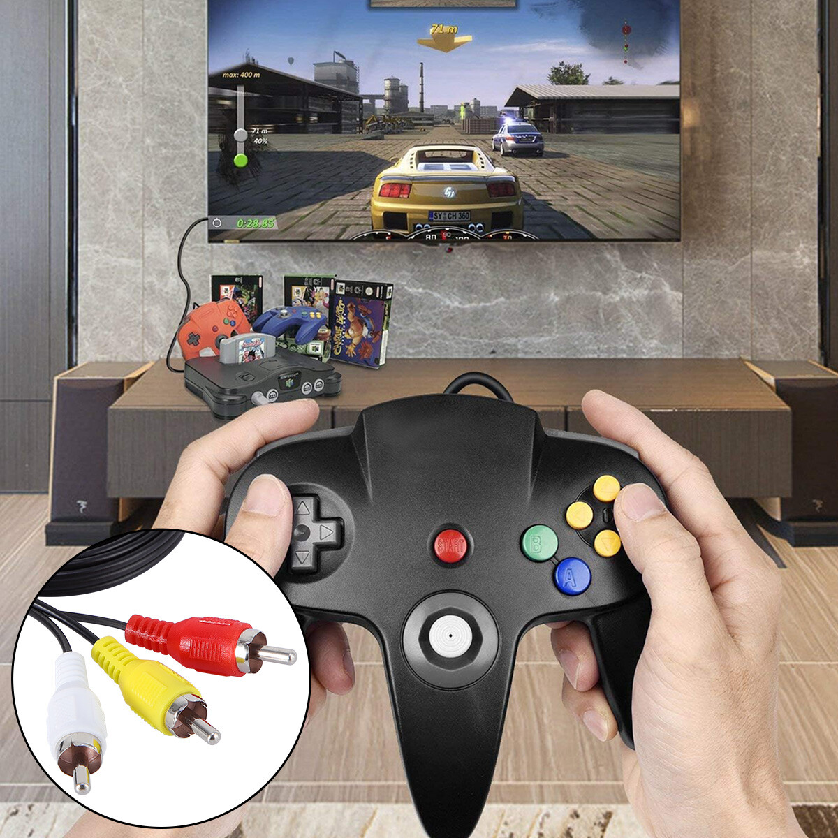 N64 SNES Gamecube RCA AV TV Audio Video Stereo Cable Cord For Nintendo 64 LOT