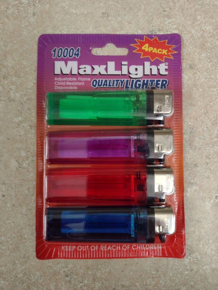 Max light Lighter Disposable Lighters 4 pack