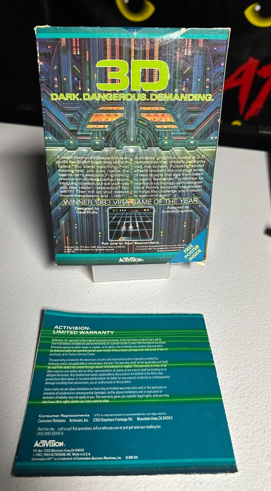 Beamrider Commodore 64 C64 (Box & Cart Only)