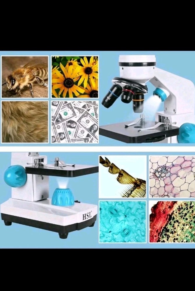 HSL 40X-2000X Microscope for Kids, Monocular Microscope Students Set +Handbag...
