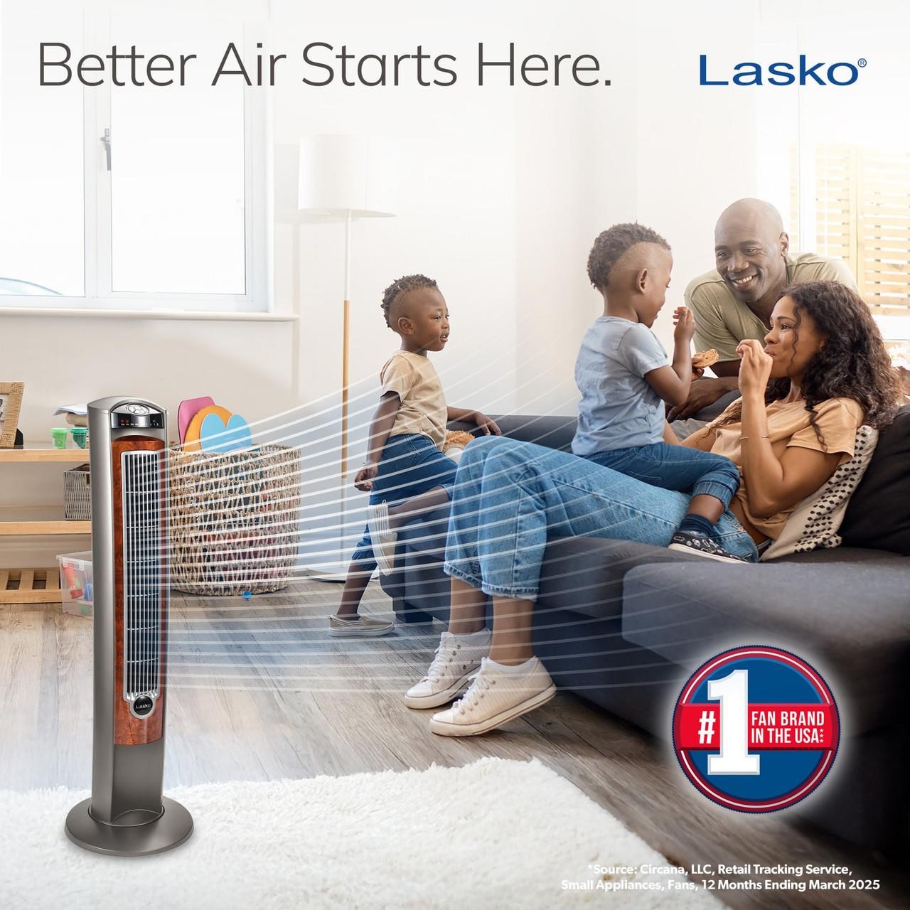 Lasko T42954 42" Wind Curve Oscillating Tower Fan